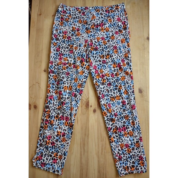 Sara Campbell The Sheri Pant Womens Medium Mini Hem Ruffle Animal Print Colorful - Picture 1 of 10